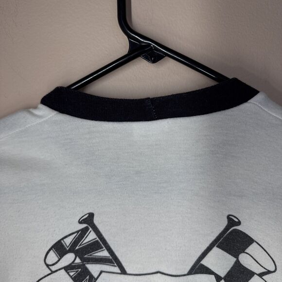 Vintage Sprint 80s Ringer T Shirt Racing Liverpool Raceway USA vs Australia Coke - Picture 12 of 13